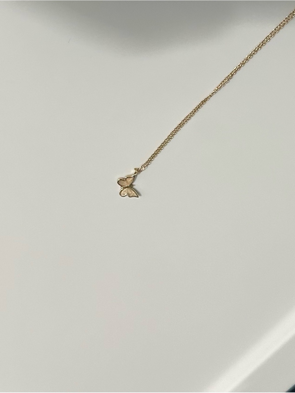 Delicate Gold Butterfly Pendant Necklace - Women Jewelry 14kt